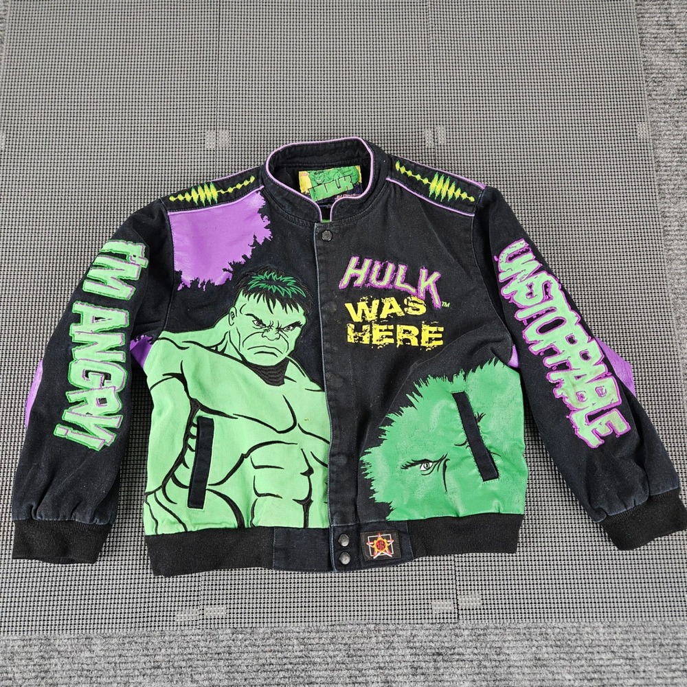JH Design Hulk Varsity Jacket XXL 44"Chest Marvel Racing Bomber Men's M/L